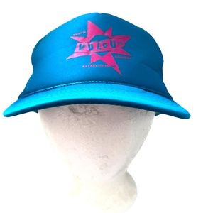 Volcom hat vintage snapback blue and pink trucker cap adjustable Otto sweatband